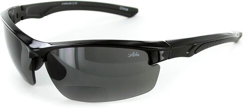 Creekside Wrap-Around Polarized Bifocal Sport Safety Reading Sunglasses for Youthful, Active Men and Women (Black/Amber +2.50) in Saudi Arabia
