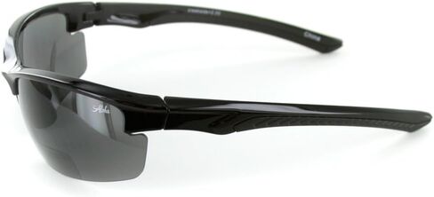 Creekside Wrap-Around Polarized Bifocal Sport Safety Reading Sunglasses for Youthful, Active Men and Women (Black/Amber +2.50) in Saudi Arabia