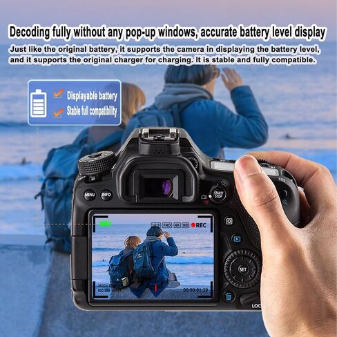 بطارية ليثيوم أيون LP-E12 LPE12 لكاميرات Canon EOS 100D وEOS M وEOS M2 وEOS M10 وEOS M50 وEOS M100 وEOS M200 وEOS Rebel SL1 وPowerShot SX70 HS in Kuwait