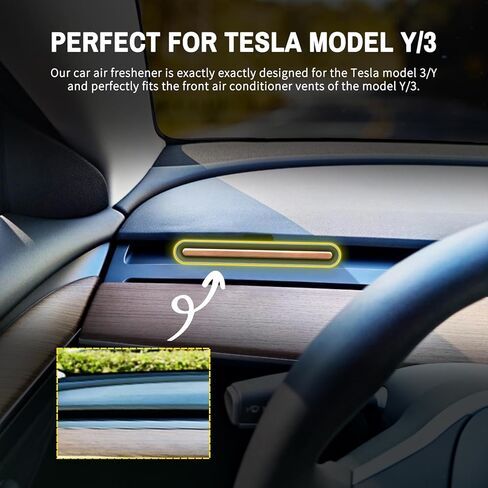 معطر هواء السيارة في فتحة التهوية لطراز Tesla Y/3، موزع عطر السيارة في فتحة التهوية، معطر هواء السيارة لـ Tesla، موزع عطور الهواء بمشبك فتحة التهوية يتضمن 8 أعواد عطرية طويلة الأمد قابلة لإعادة الاستخدام in Kuwait