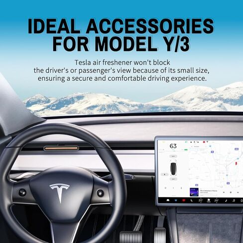 معطر هواء السيارة في فتحة التهوية لطراز Tesla Y/3، موزع عطر السيارة في فتحة التهوية، معطر هواء السيارة لـ Tesla، موزع عطور الهواء بمشبك فتحة التهوية يتضمن 8 أعواد عطرية طويلة الأمد قابلة لإعادة الاستخدام in Kuwait