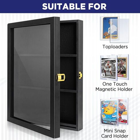 إطار عرض البطاقات الرياضية لـ 9 بطاقات، حافظة عرض بطاقات تجارة البيسبول على الحائط - أسود in Kuwait