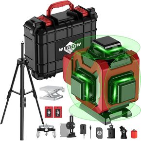 16 Lines Laser Level with Tripod 4×360° Cross Line Laser for Construction and Picture Hanging,4D Vertical & Horizontal Line,Level Tool nivel laser laser level 360 self leveling lazer level