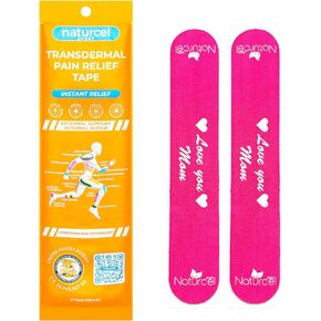 Sport Transdermal Pain Relief Tape, Kinesiology Tape, Sore Joints, Muscles, Back, Knee, Elbow, Shoulder Pain, 2 Elastic Strips(10x2 in), Water Resistant, Accelerated Recovery (Black, 1 Pack)