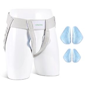 Hernia Belts for Men Inguinal, Hernia Support Truss for Left or Right Side Groin Pain Relief, Adjustable Waist Strap Guard for Pre or Post-Surgical Scrotal, Femoral with 4 Removable Compression Pads