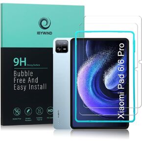 Ibywind Screen Protector For Xiaomi Pad 6/Xiaomi Pad 6 Pro(11 Inches),with 2Pcs Tempered Glass[Fingerprint Reader,Easy to install]