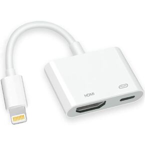 Lightning to HDMI Adapter [Apple MFi Certified], Digital AV Converter with Charging Port, 1080P Sync Screen Video Dongle for iPhone, iPad to TV/Projector/Monitor