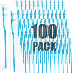 Adult Pre-Pasted Disposable Toothbrushes Prepasted Toothbrush Individually Wrapped Travel Individually Wrapped Toothbrush Mint -100Pcs