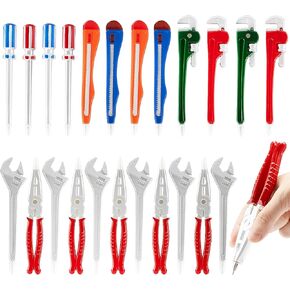 Exasinine 30 Pcs Creative Repair Tools Ballpoint Pen Wrench Screwdriver Pen Novelty Pens Fun Pens for Student and School Supplies (Colors Come at Random)