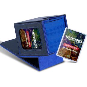 tombert Premium Deck Box Case for MTG Commander - Patented Design, Commander Display with Toploader, As Deck Holder, Fits 100 Double-Sleeved Cards（black&Red）