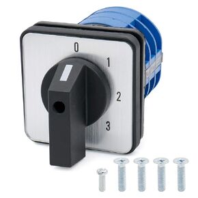 Baomain Rotary Cam Changeover Switch with Master Switch Exterior Box LW28-40/0-3.3D (SZW26-40/0-3.3D) 660V 40A 12 Terminals 4 Positions