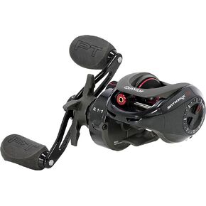 Quantum Smoke Baitcast Fishing Reel, Size 100 Reel, Right-Hand Retrieve, Large EVA Handle Knobs and Continuous Anti-Reverse Clutch, 10+1 Bearings, 6.3:1 Gear Ratio, Black