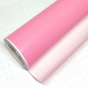 4D Pink Carbon Fiber Vinyl Wrap Sticker with Air Release Bubble Free Anti-Wrinkle 12" X 60" (1FT X 5FT)