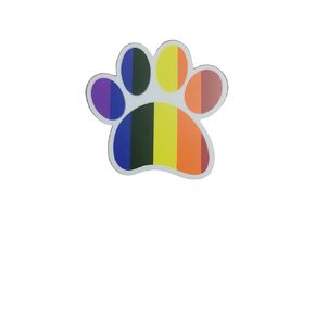 Rainbow Paw Print Sticker 3x3