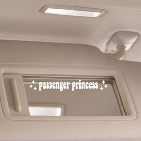 2x Sun Visor Mirror Decal - Passenger Princess Sticker - Vanity Mirror Decal - Miniature Car Sticker - Inspirational Wall Decal - Girlfriend - Rear View Mirror Decals - Gift for Her - Stocking Stuffer