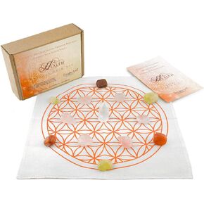Crystal Grid Set | Crystal Healing |Get Started Quickly with Our Premium Ready-to-Go Love and Harmony Kit, Hand Selected Gemstones and Flower of Life Grid in Gift Box