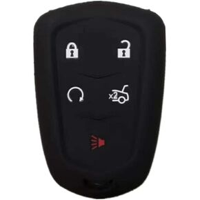 Silicone Keyless Entry Remote Key Fob Cover Case Protector Shell for Cadillac Escalade CT6 XT5 CTS XTS SRX ATS HYQ2AB（5 Buttons）