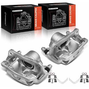 A-Premium Disc Brake Caliper Assembly with Bracket Compatible with Select Honda Models - CR-V 2002-2004, Element 2003-2011 - Front Driver and Passenger Side, 2-PC Set