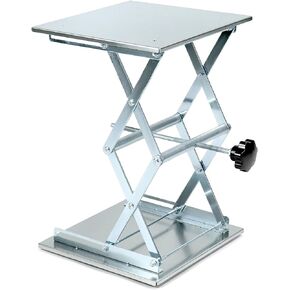 QWORK 12"x12" Lab Jack 304 Stainless Steel Scissor Stand, 18" Height 55lbs Load Capacity Laboratory Support Jack Platform