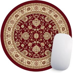 لوحة ماوس مستديرة بتصميم فني على شكل بساط زهري شرقي فارسي عتيق (أسود) in Kuwait