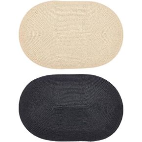 FINGERINSPIRE 2Pcs Fascinator Hat Base 2 Colors Hat Fascinator Base Oval Hat Base for Millinery Summer Beach Sun Straw Hats Saucer Hatinat Base Imitation Straw Oval Hat Base Hat Base DIY Craft
