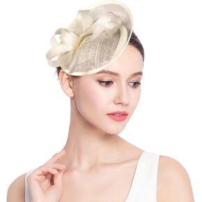 Specell Women's Pillbox Fascinator Hat,1920s Tea Party Fascinator Hat Feather Fascinator Hat for Cocktail Wedding in Kuwait