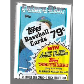 1989 TOPPS BASEBALL CELLO PACKS- sealed w/ 29 stars,rookies (includes HOF players)