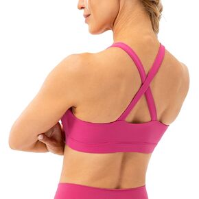 Ukaste Women's Ruched Sports Bras Crisscross Back Workout Yoga Bra in Kuwait