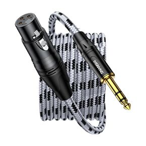 SNANSHI XLR to 1/4 Cable 6.6 Feet - XLR Female to 1/4 Male Cable, Balanced Double Shielded, TRS to XLR Cable for Dynamic Microphone, Amplifier, Mixer, Speaker