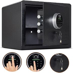 Biometric Digital Security Home Safe, Fingerprint Safe Personal Safe, Safes for Home Storage Cash Jewelry and Valuables,1.2 Cubic Feet Small Safe, Gun Use Storage Safe Box