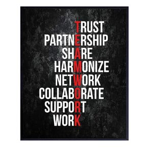 Motivational Office Wall Art Decor - 8x10 Decoration for Business, Home, Apartment - Great Inspirational Gift for Entrepreneur, Executive, Manager, Team Leader - Unframed Poster Picture