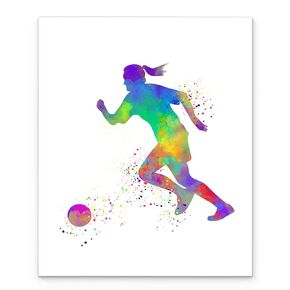 Female Soccer Player Sport Abstract Wall Art Print 11x14, Ideal for Teen Girl Bedroom, Club Locker Room, Dorm Room Décor, Coach and Fans