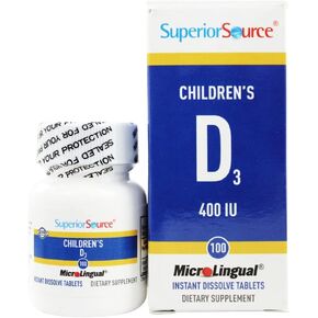 Superior Source Children's Vitamin D 400IU Tablets, 100 Count