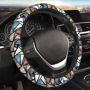 Bright Iridescent Girly Fashion Steering Wheel Cover for Women Men Girls Car Accessories Decor Anti-Slip Neoprene Auto Steering Wheel Covers Protector Universal 15 Inch