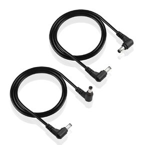 GINTOOYUN DC5521 Power Extension Cable 18AWG 5.5mm x 2.1mm DC 90 Degree Male to Male Plug Power Adapter Cable for CCTV Security Camera LED Strip Light Etc(2 PCS)(1m)