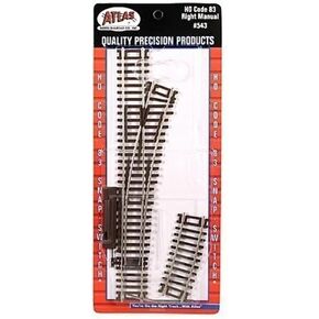 Code 83 Nickel Silver Manual Snap Switch Right HO Scale Atlas Trains