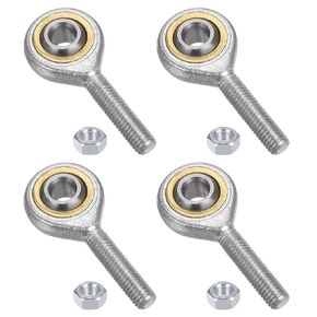 uxcell 4pcs SA6T/K 6mm Rod End Bearing M6x1.0 Male Left Hand Thread, Cast Iron Rod End Joints with Jam Nut