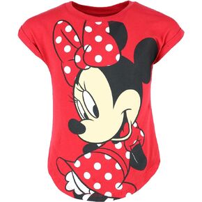 Disney Youth Minnie Day Dreamer Cuff Hilo Fashion Top, Tops for Girls, Red (XS)