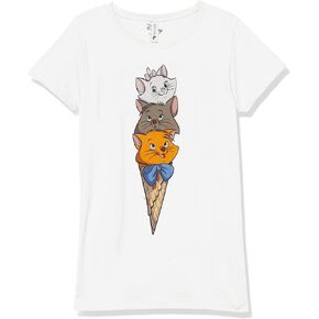 Disney Girl's Kitten Ice Cream Stack T-Shirt