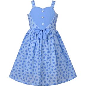 Sunny Fashion Girls Dress Heart Print Pink