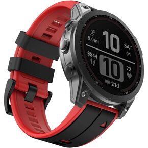 ISABAKE Compatible with Fenix 5X Band, Fenix 7X Sport Silicone Watch Strap for Garmin Fenix 5X/Fenix 5X Plus/Fenix 6X/Fenix 6X Pro/Fenix 3/HR/Descent MK1/D2 Delta PX/D2 Charlie