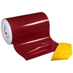 ORACAL 651 Gloss Purple Red Solvent-Based Adhesive-Backed Calendared Wrap 12 Inches x 15 Feet Vinyl Roll W/Yellow Multi-Purpose Squeegee