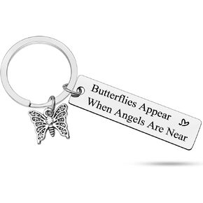 Heigebi Butterfly Memorial Gifts for Women Butterfly Memorial Gift Memorial Keychain Gift Butterflies Keychain Sympathy Gift