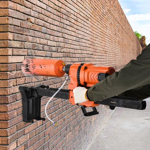 آلة الحفر الأساسية الماسية BHTOP، جهاز الحفر الأساسي للخرسانة الرطبة مقاس 10 بوصات مع عجلة حامل، وسرعة 700 دورة في الدقيقة ومقبض رفع وخيط 1-1/4 بوصة، وقطر الحفر لحجر الطوب الخرساني، 3300 وات (بدون قطع) in Kuwait