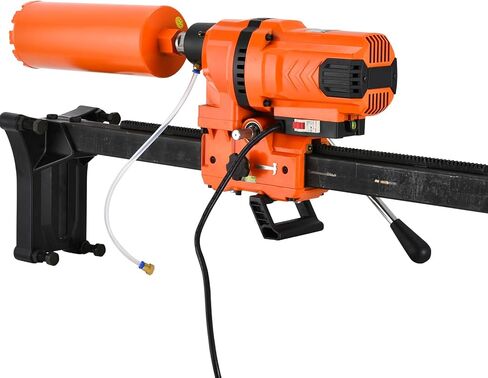 آلة الحفر الأساسية الماسية BHTOP، جهاز الحفر الأساسي للخرسانة الرطبة مقاس 10 بوصات مع عجلة حامل، وسرعة 700 دورة في الدقيقة ومقبض رفع وخيط 1-1/4 بوصة، وقطر الحفر لحجر الطوب الخرساني، 3300 وات (بدون قطع) in Kuwait