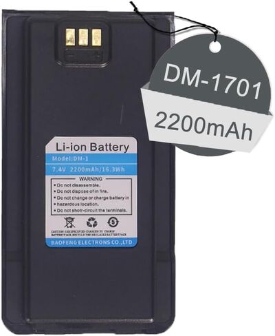 BAOFENG DM-1 Battery for DM1701 DMR Two Way Radio 2200mAh 7.4V Rechargeable 16.3Wh DM-1701 Walkie Talkie Accessories in Kuwait