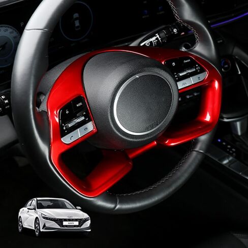غطاء عجلة القيادة بنمط ألياف الكربون متوافق مع ملحقات Hyundai Tucson NX4 Elantra CN7 Santa Cruz in Kuwait