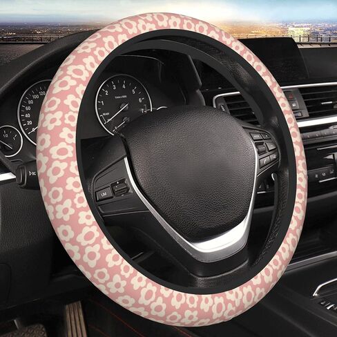 Flowers Floral Steering Wheel Cover Cute Universal 15 Inch Car Accessories Protector for Women Fit Auto SUV Sedan Vans Trucks in Saudi Arabia