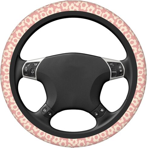 Flowers Floral Steering Wheel Cover Cute Universal 15 Inch Car Accessories Protector for Women Fit Auto SUV Sedan Vans Trucks in Saudi Arabia
