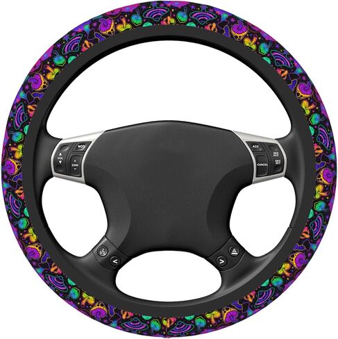 Flowers Floral Steering Wheel Cover Cute Universal 15 Inch Car Accessories Protector for Women Fit Auto SUV Sedan Vans Trucks in Saudi Arabia